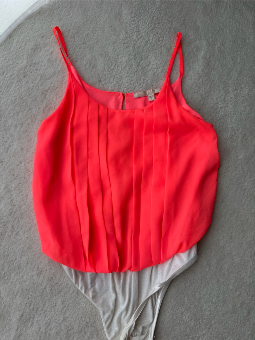Guess Coral Pink Pleated Camisole Blouse Bodysuit